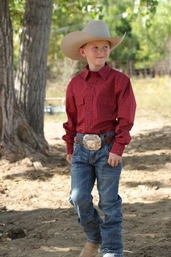 Cinch Boy’s LS Red Print