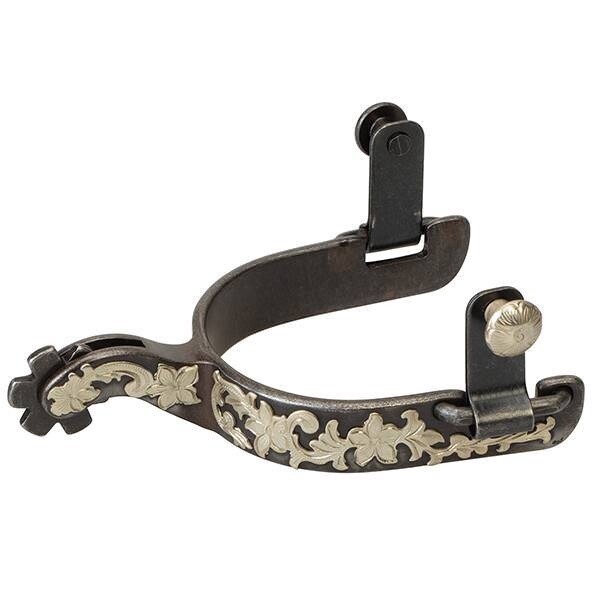 Ladies Show Spurs Buffed Black Floral