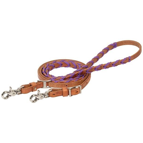 LACED BARREL REIN WITH POLYESTER SHOE LACING