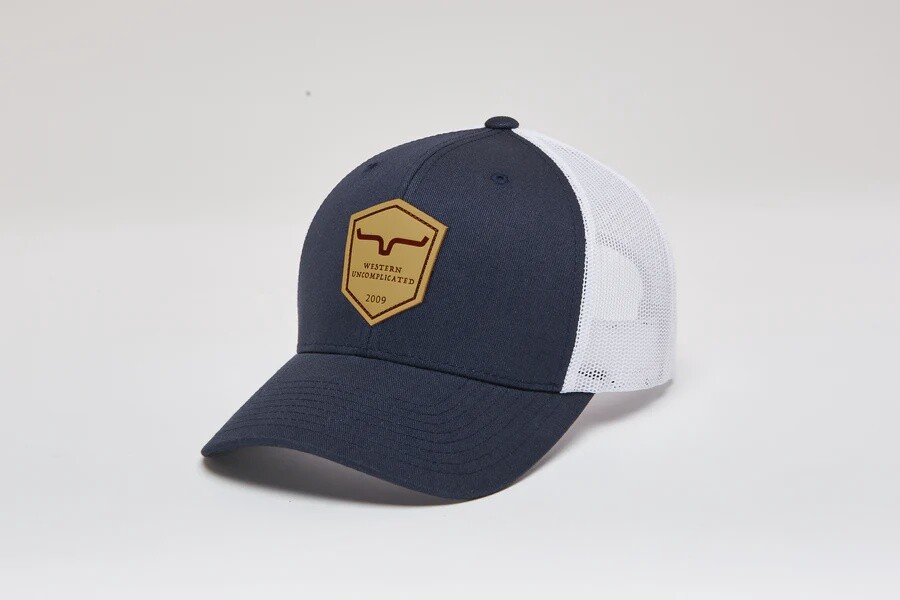 Kimes Shielded Trucker Hat-Navy/White