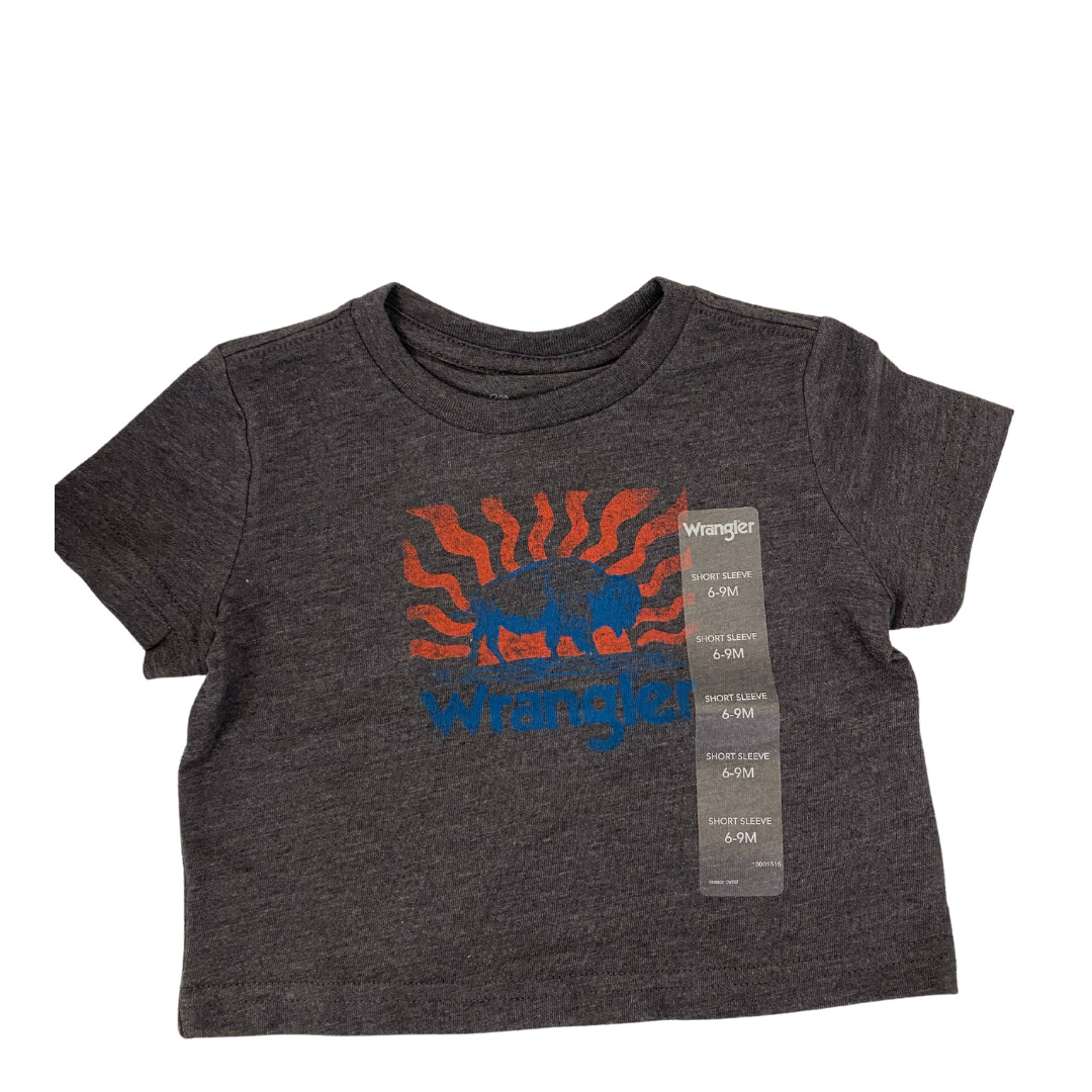 Wrangler baby Boys&#39; Tee Shirt- Charcoal Heather