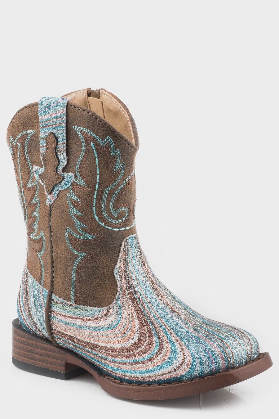 ROPER GIRLS TODDLER BROWN SHAFT WITH SWIRLY GLITTER VAMP