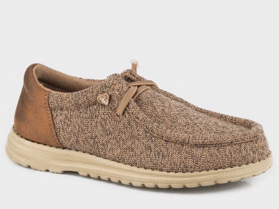 ROPER LITTLE BOYS TAN MESH WITH FAUX LEATHER HEEL