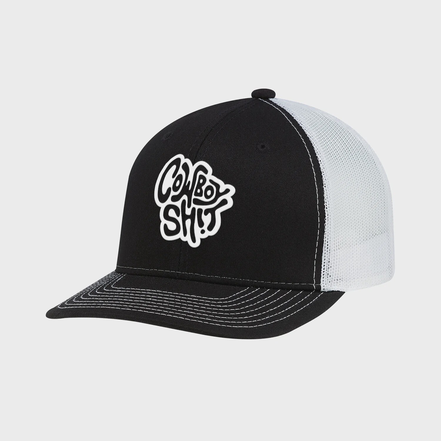 Cowboy Sh*t SOFTY Curved Brim Hat- Black/White
