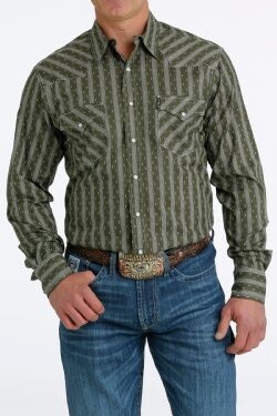 CINCH MEN&#39;S MODERN FIT SNAP WESTERN SHIRT - OLIVE