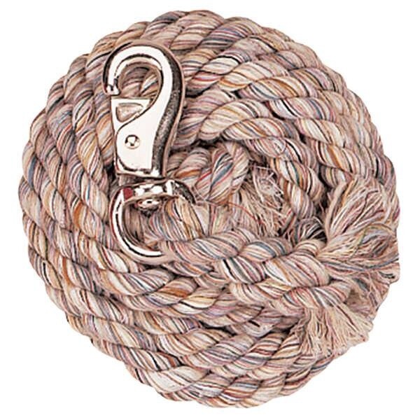 MULTI-COLORED COTTON LEAD ROPE WITH NICKEL PLATED BULL SNAP