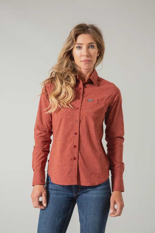 Ladies Linville Top- Dark Red