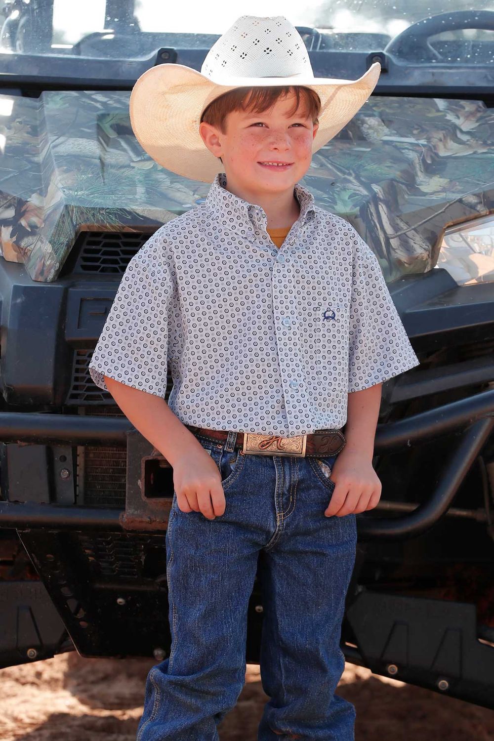 CINCH BOYS S/S PRINT ARENAFLEX 6/24 - LIGHT BLUE