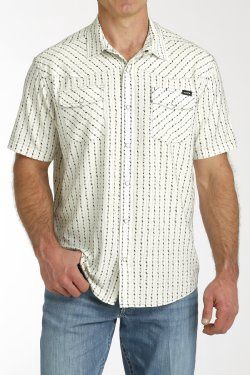 Men’s Cinch S/S Floral Camp Shirt- Cream