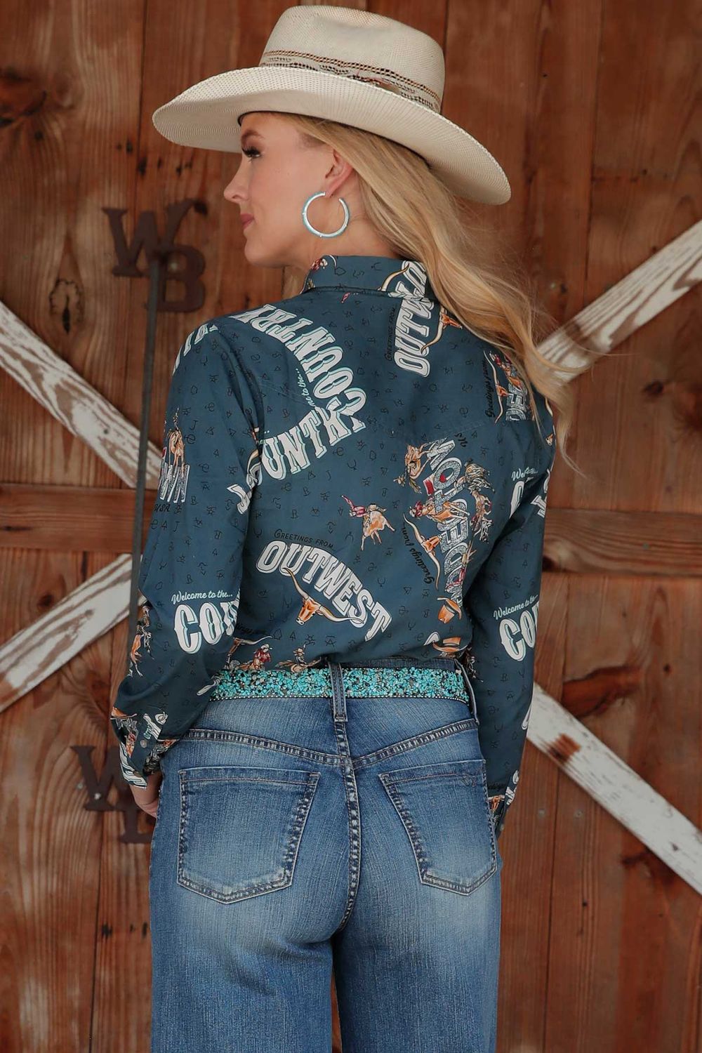 CRUEL WOMENS L/S PRINT 7/24 - BLU