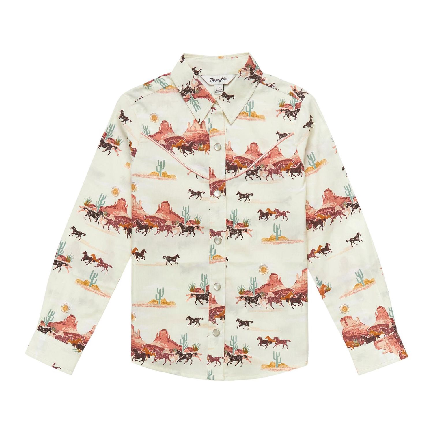 Girls Western Top - White Multi