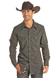 Rock &amp; Roll Black Print LS Shirt