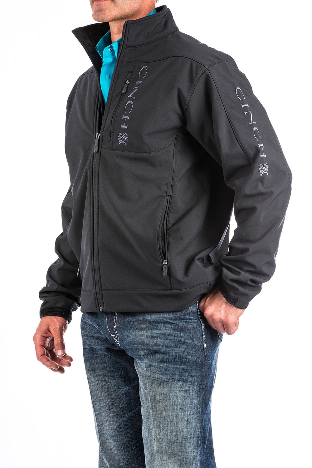 MENS SOLID BONDED JACKET AO - BLK
