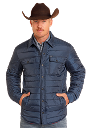 Rock &amp; Roll Poly Puffer Aztec Lined Jacket