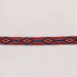 Twister Hatband Beaded Stretch Red