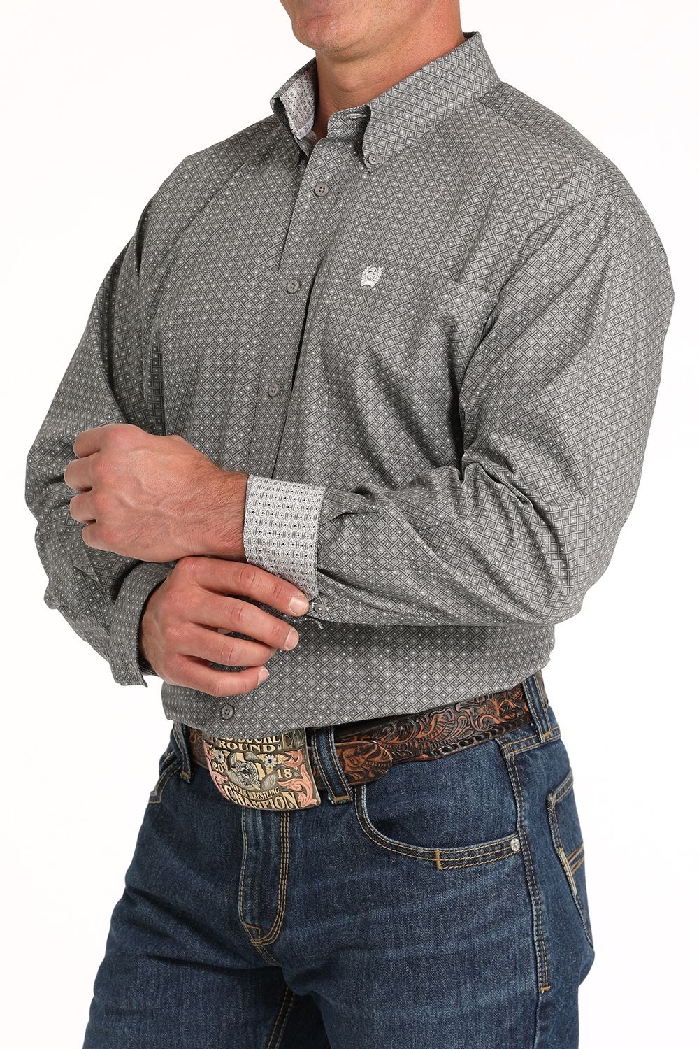 MENS L/S PRINT 10/24 - GRY