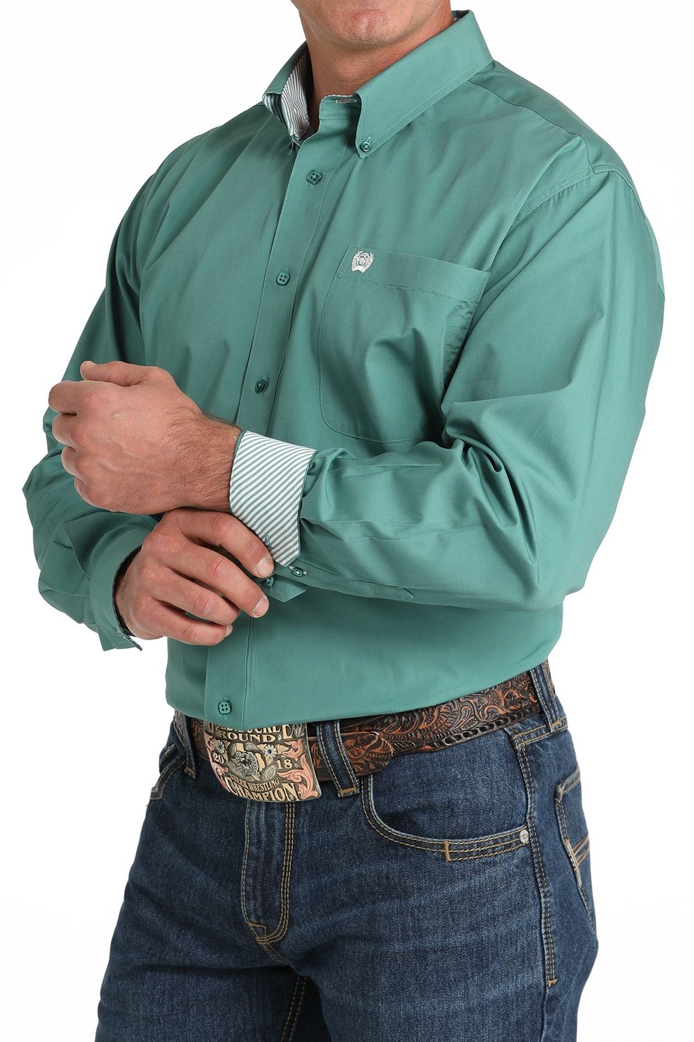MENS L/S SOLID 10/24 - GRN