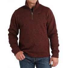 Cinch Mens Burgundy 1/4 Zip pullover