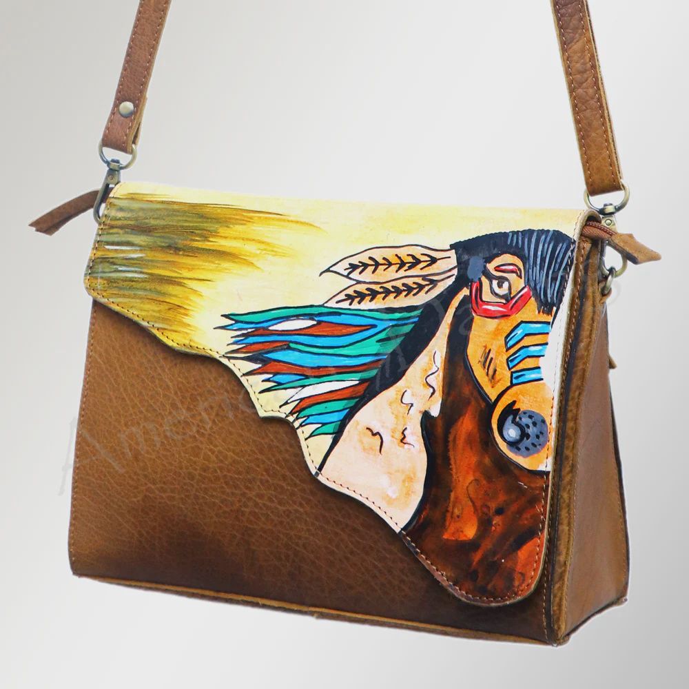 Crossbody Genuine Western Leather Women Bag War Pony