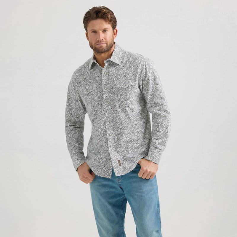 Wrangler Retro® Premium Long Sleeve Shirt - Modern Fit - White
