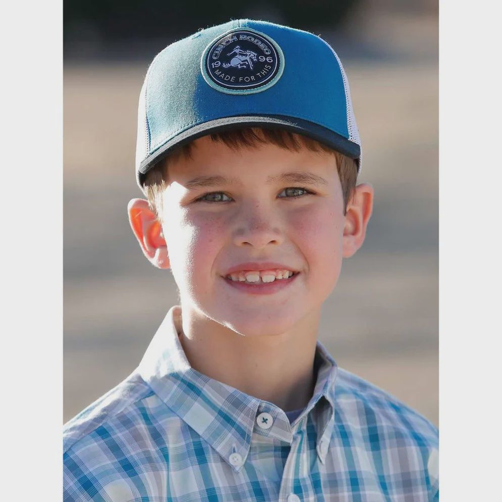 Cinch Ball Cap Youth - Teal/White