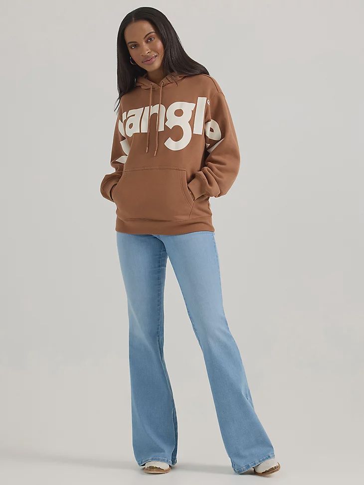 Women&#39;s Wrangler Bold Logo Hoodie Brown Cocoa