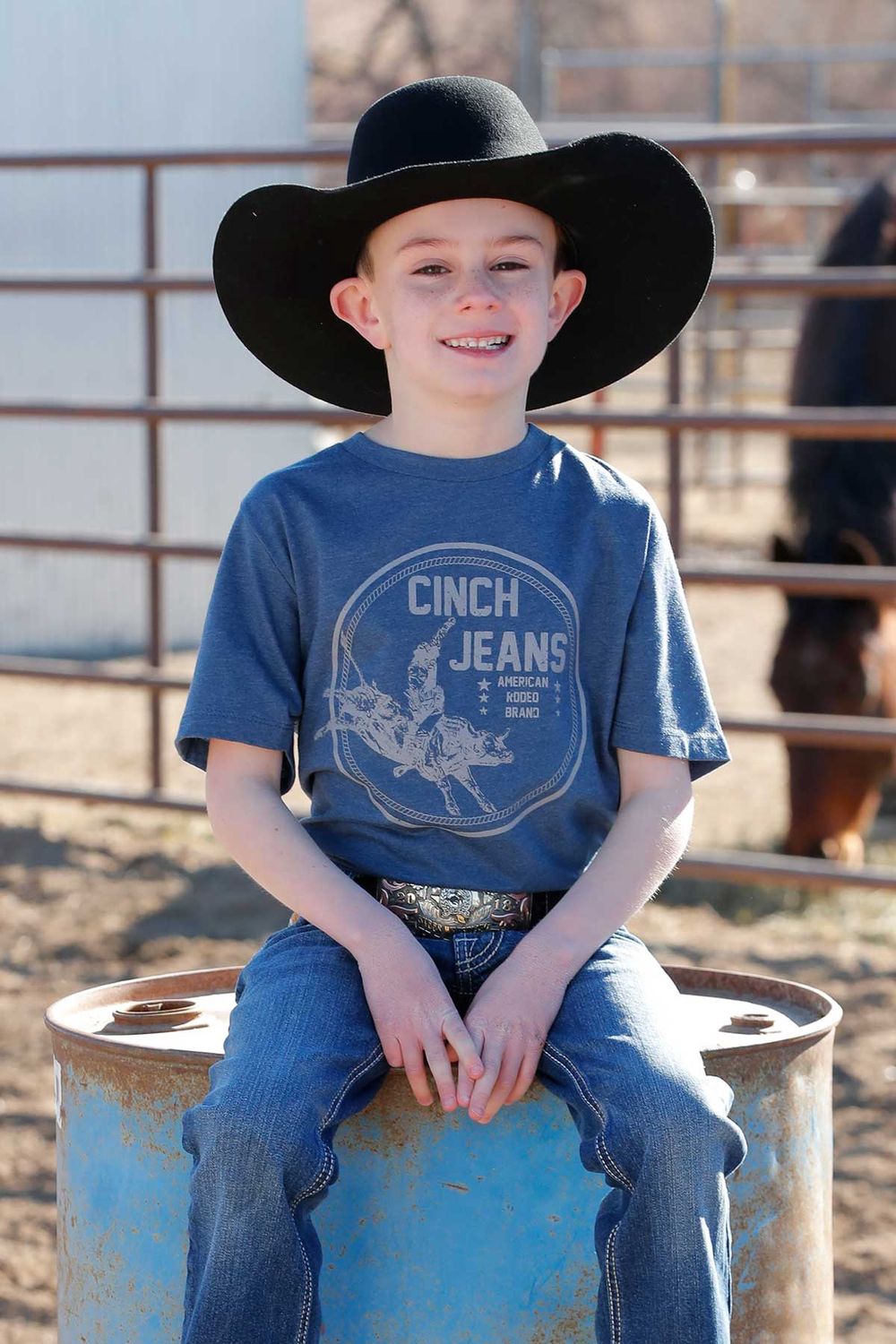 CINCH BOYS S/S TEE BULLRIDER 1/25 - NAV