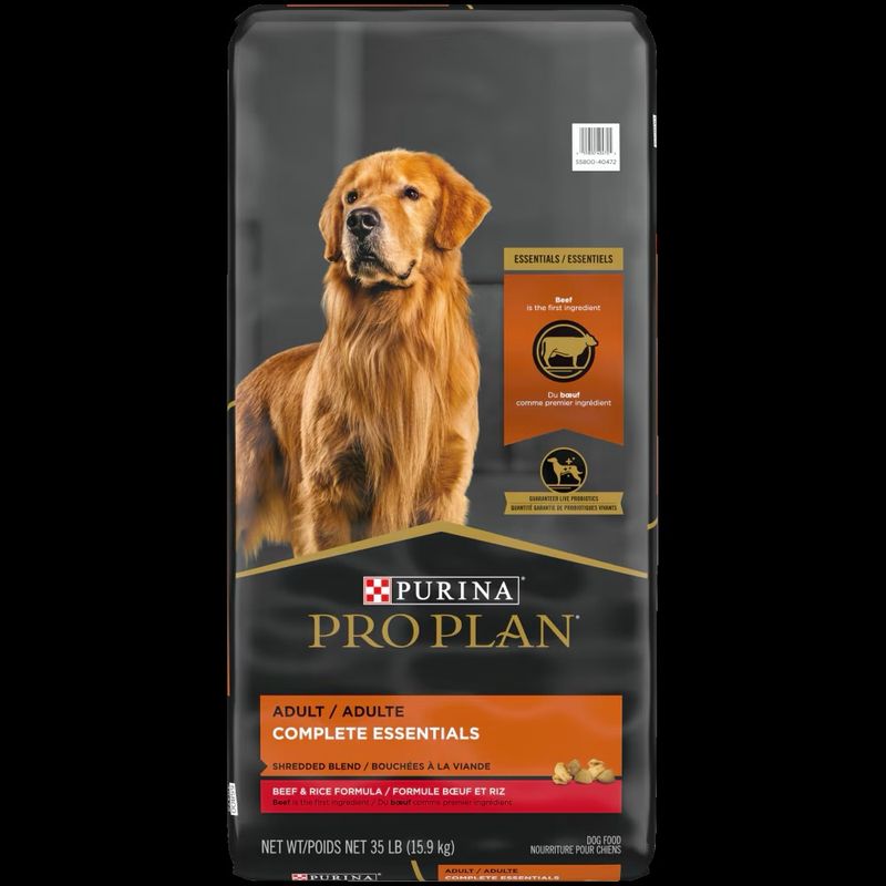 Purina Pro Plan  Adult Shredded Beef &amp; Rice Dog Food- 35lb