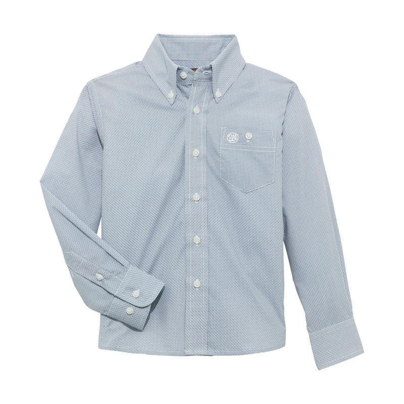Wrangler Boys Classic Long Sleeve Shirt - Blue
