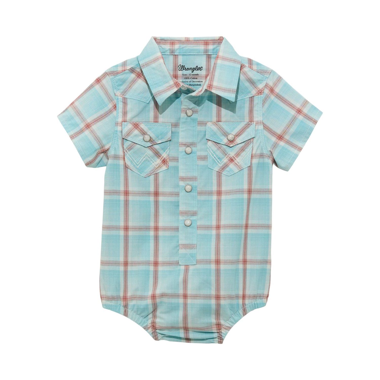 Wrangler® Baby Boy Short Sleeve Bodysuit - Blue/Red