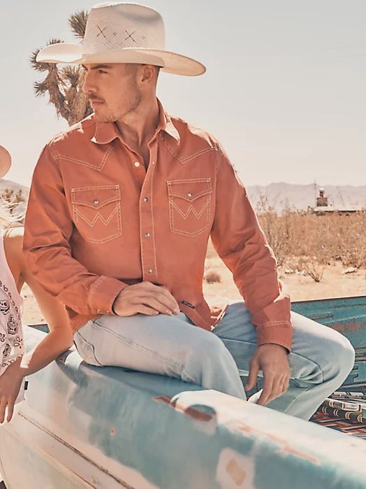Men's Wrangler Retro Premium Western Snap Solid Shirt
