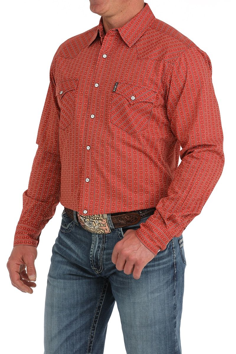 MENS L/S PRINT MODERN 2/25 - RED