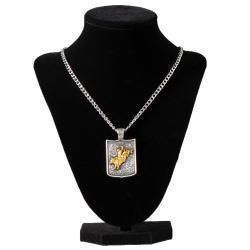 Twister Mens Necklace 24&quot; Chain Bullrider
