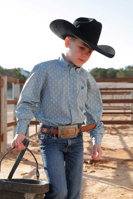 CINCH BOYS L/S PRINT 3/25 - GRN
