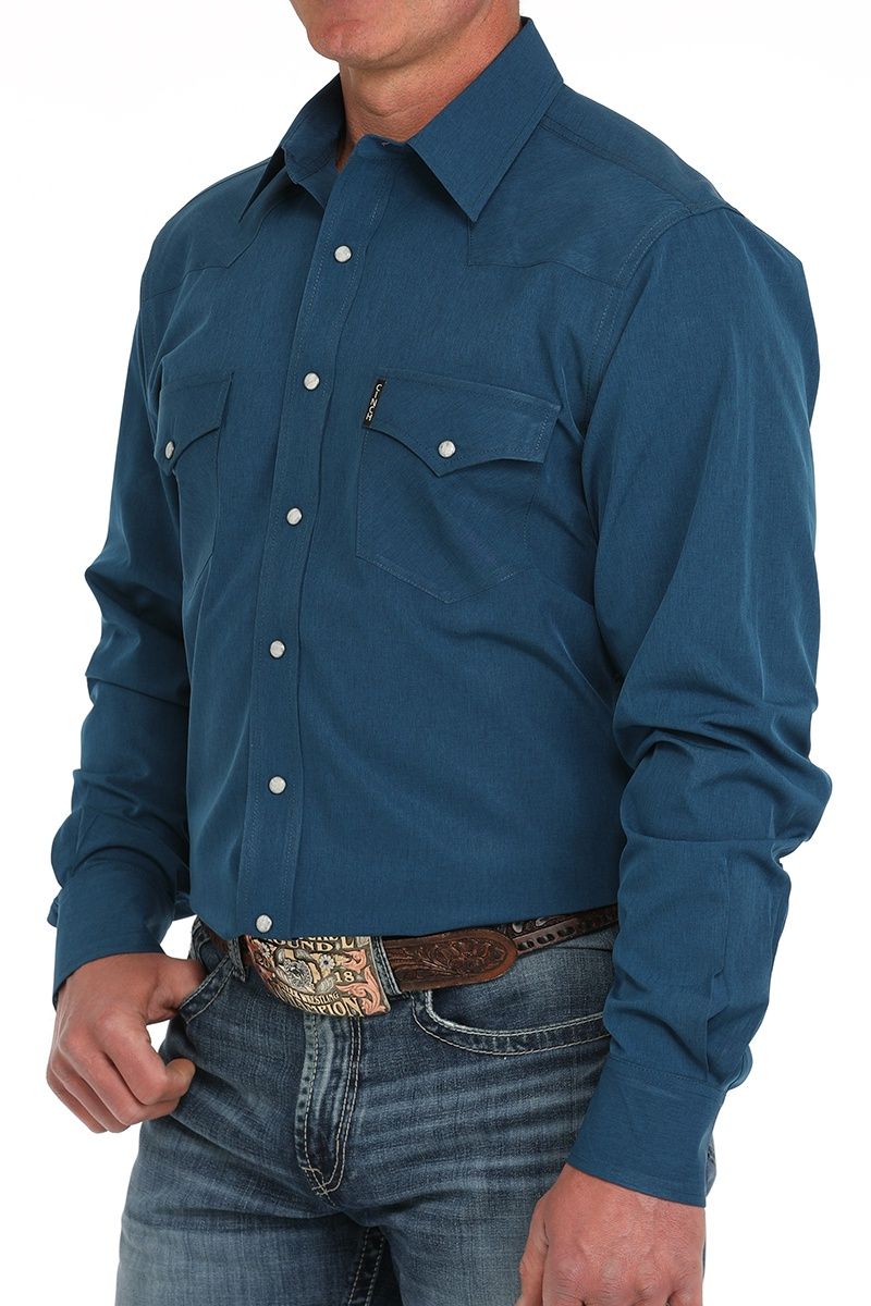 MENS L/S SOLID MODERN 3/25 - BLU