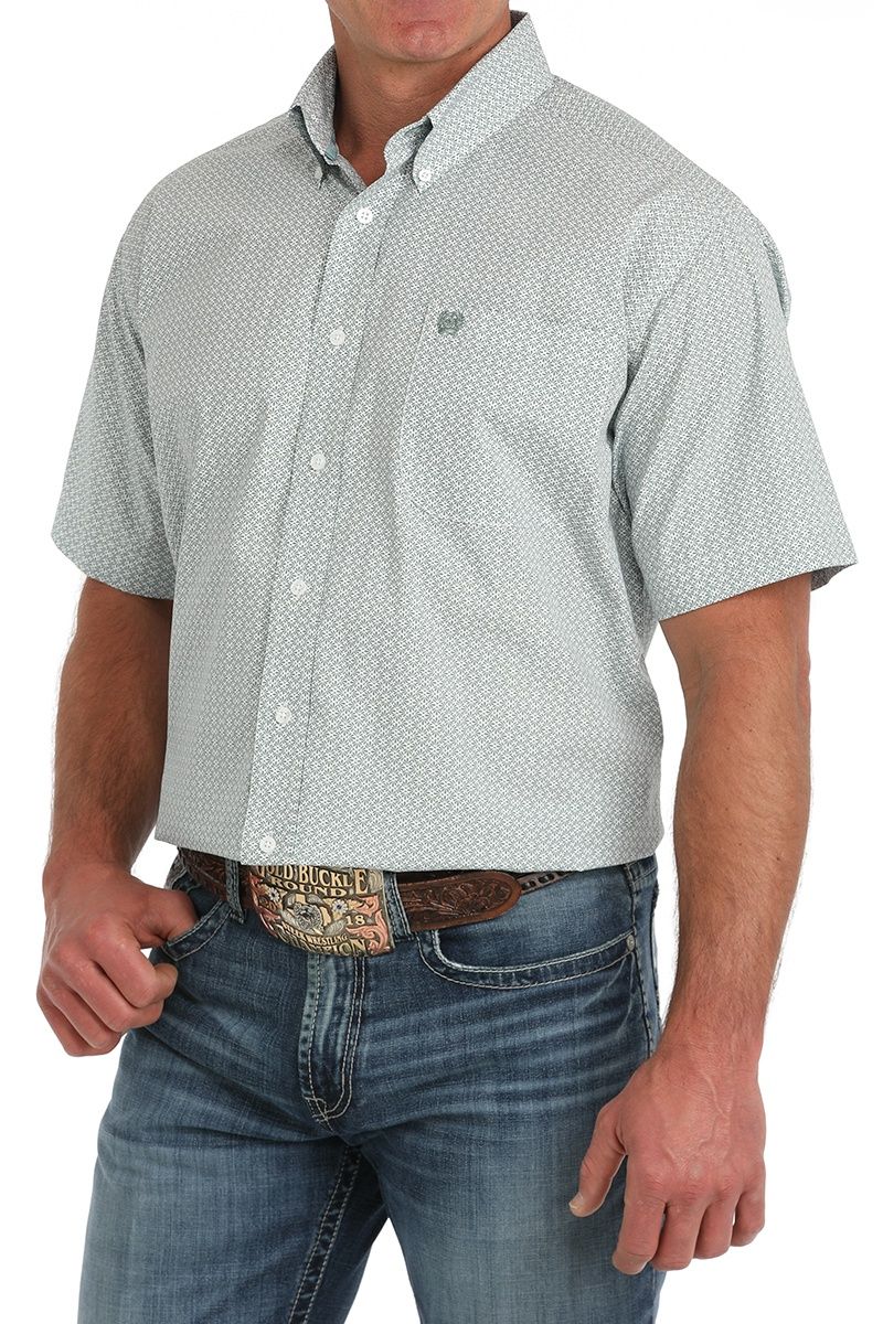 MENS S/S PRINT 3/25 - GRN