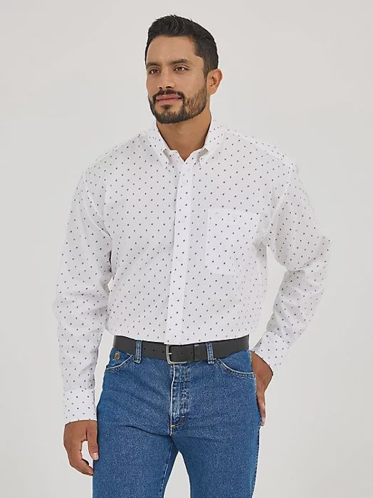 Wrangler® George Strait™ Long Sleeve Button Down One Pocket Shirt