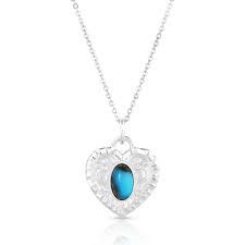 Chiseled Heart Turquoise Necklace
