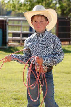 Boy's Medallion Print Button-Down Western Shirt - Cream