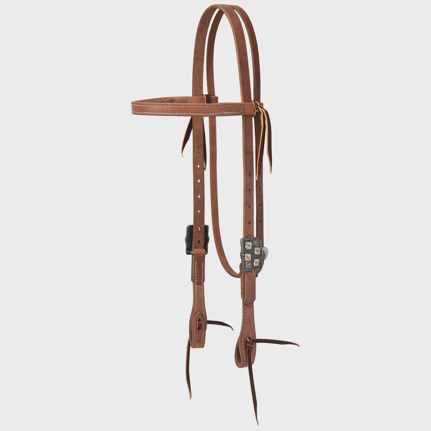 ProTack® Headstall with Designer Hardware Silver Flower Browband