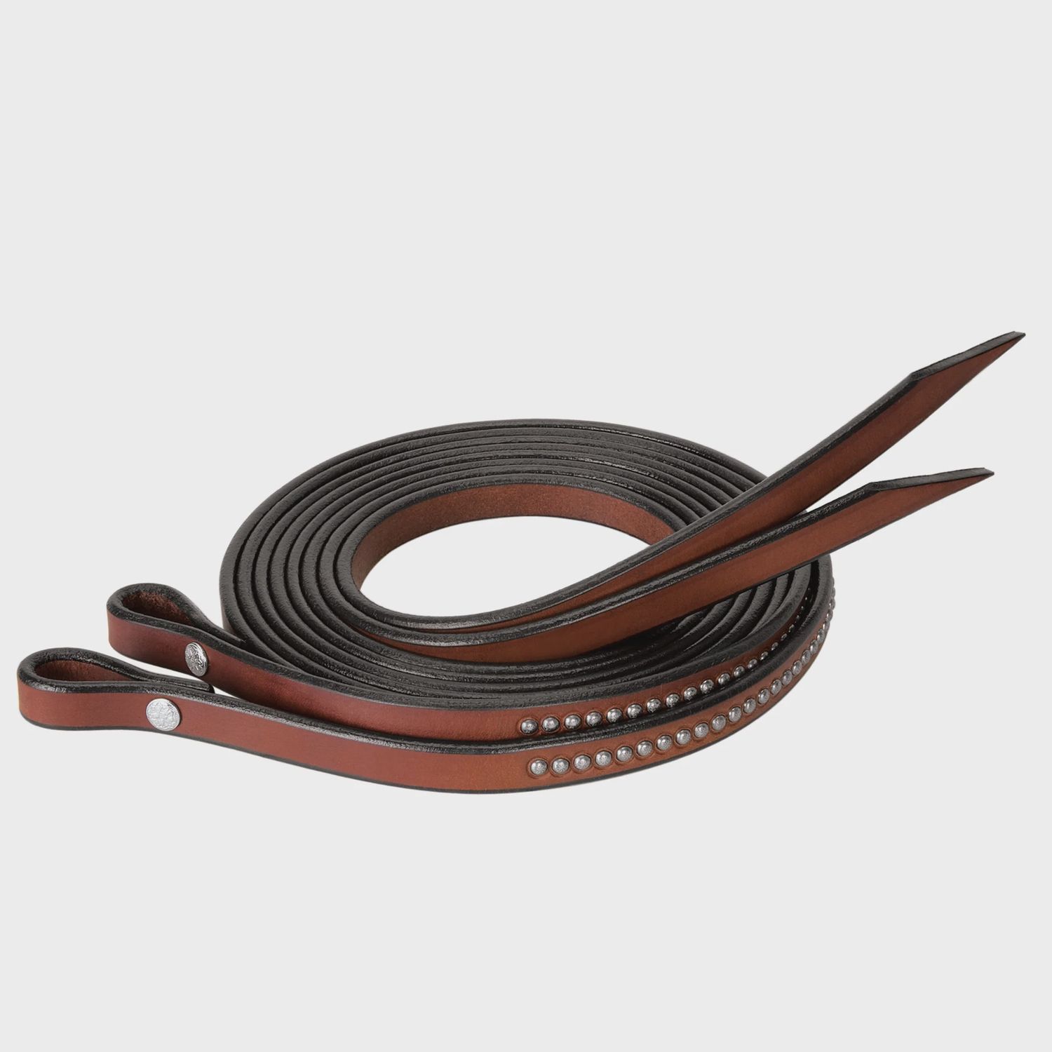 Bridle Leather Split Reins with Etched Spots, 5/8&quot; x 7