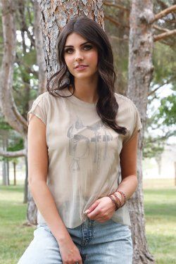 Women&#39;s Saddle Mesh Top - Stone