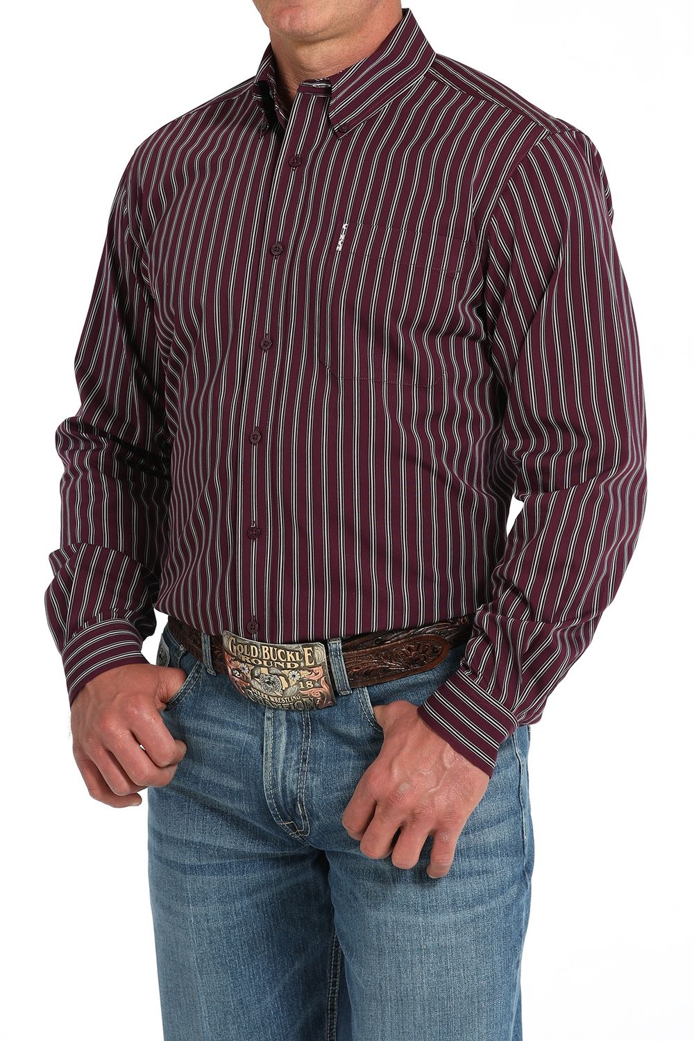 MENS L/S PRINT MODERN 5/25 - PUR
