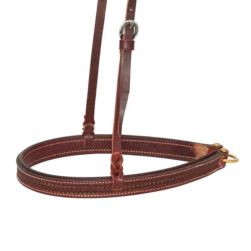 1-1/4” Rosewood Leather Spider Stamp Noseband