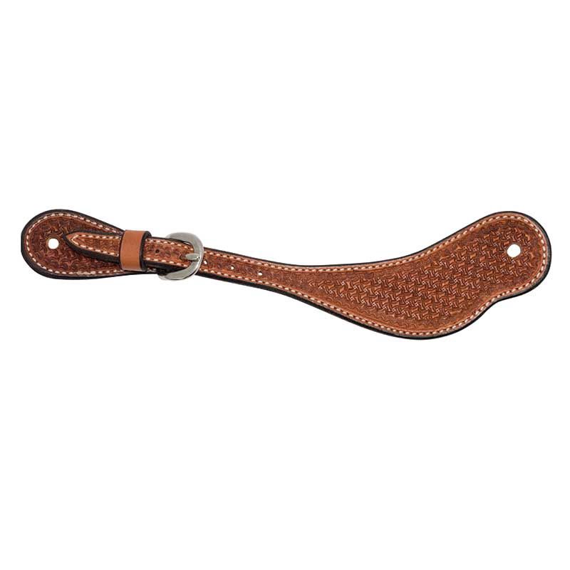 Mens Golden Leather Spider Stamp Cowboy Spur Straps
