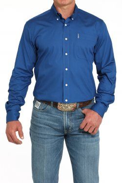 Men&#39;s Cinch Modern Fit Royal Blue Western Shirt