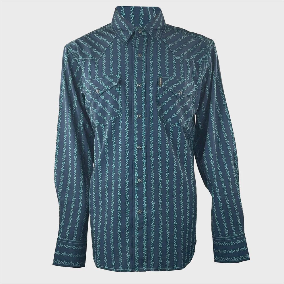 Cinch Men&#39;s Floral Strip Long Sleeve Shirt