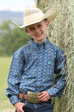 Cinch Boy&#39;s Geometric Print Western Shirt