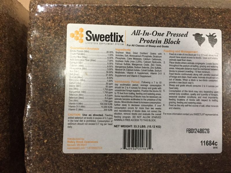 Sweetlix All in 1 Sheep &amp; Goat Pressed Protein Block