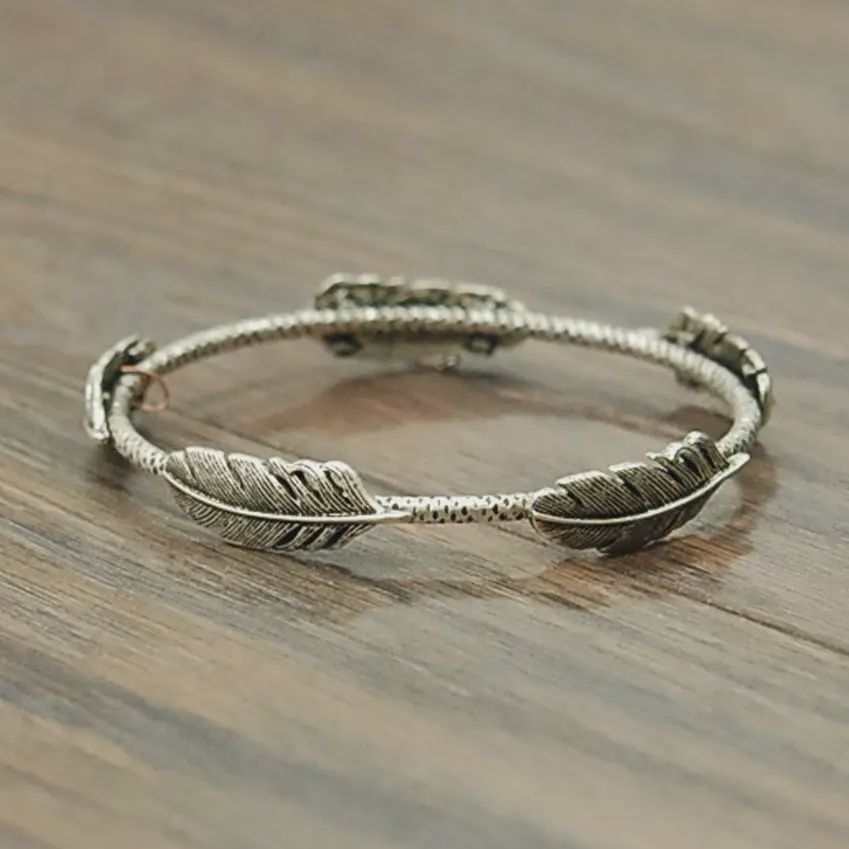 Feather Bangle Bracelet